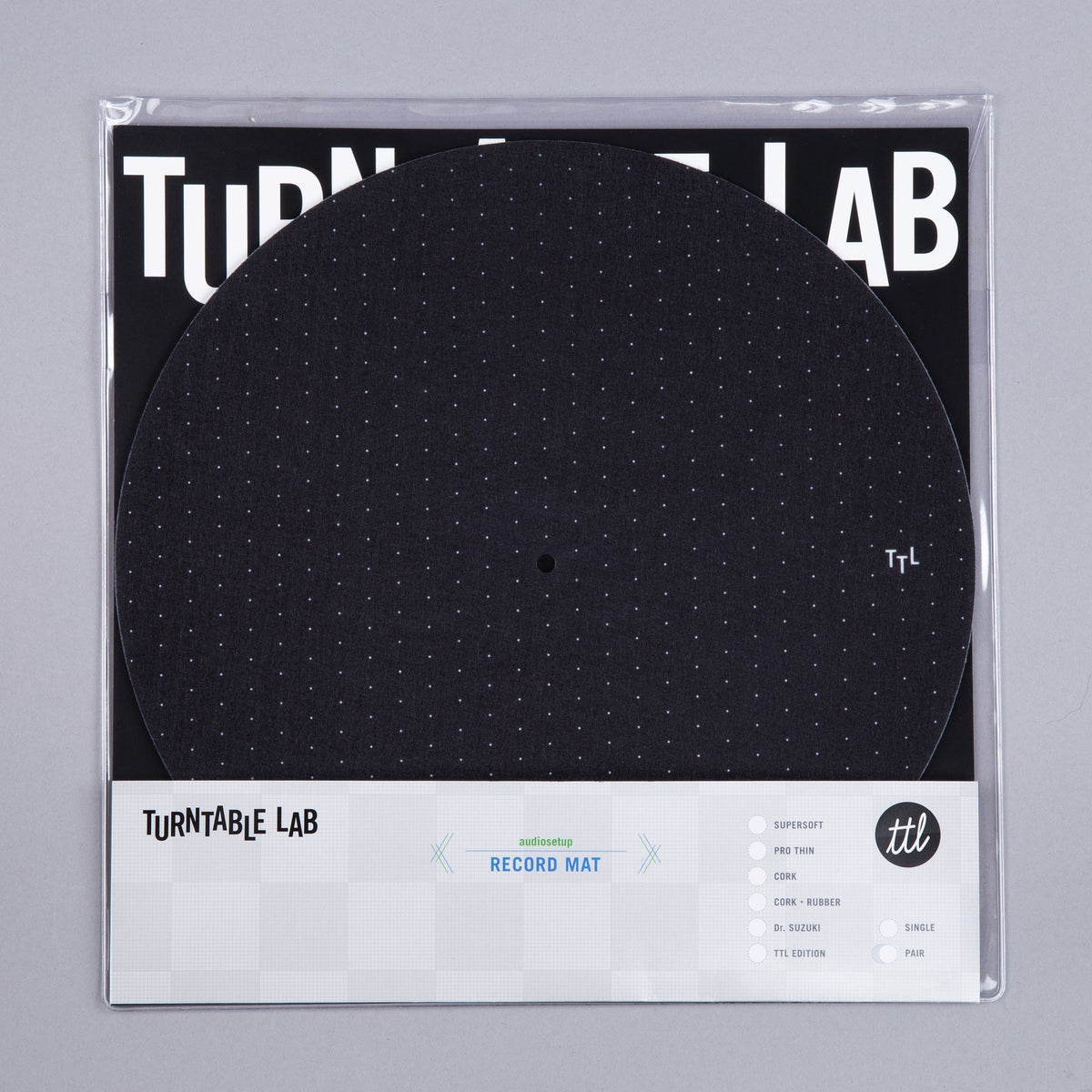 Tapis glissant à motif de points pour platine vinyle (Noir)