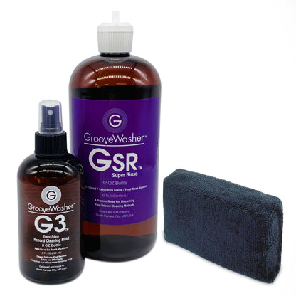 Ensemble deux étapes : Fluide G3 236 ml / Super Rinçage GSR 946 ml / Éponge en microfibre