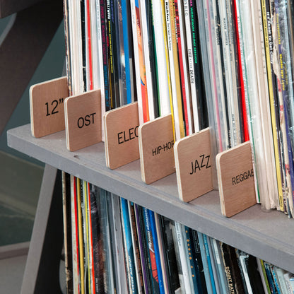 Séparateurs de vinyles en bois pour genre